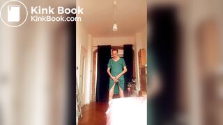 naked and crossdressing in bedroom