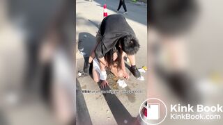 Filming a girl vomiting