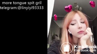 Girl's sexy long tongue 5