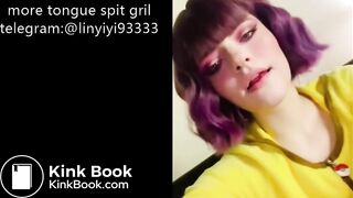 Girl's sexy long tongue 5