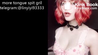Girl's sexy long tongue 5