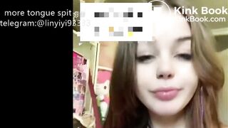 Girl's sexy long tongue 6