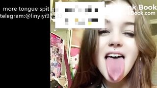 Girl's sexy long tongue 6