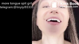 Girl's sexy long tongue 6