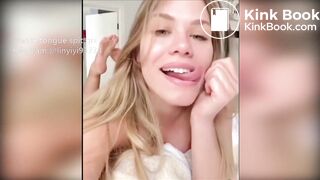 Girl's sexy long tongue 7