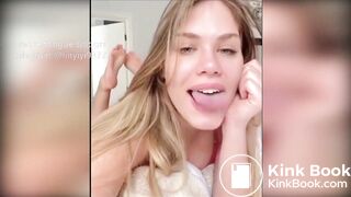 Girl's sexy long tongue 7