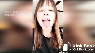 Girl's sexy long tongue 8