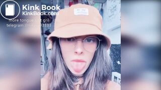 Girl's sexy long tongue 8