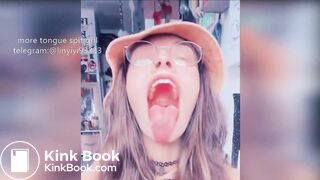 Girl's sexy long tongue 8