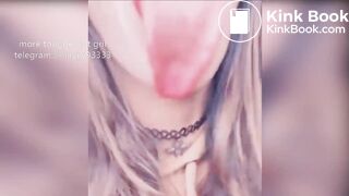 Girl's sexy long tongue 8