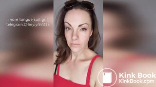 Girl's sexy long tongue 8
