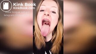 Girl's sexy long tongue 8