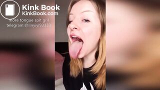 Girl's sexy long tongue 8
