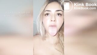 Girl's sexy long tongue 9