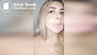 Girl's sexy long tongue 9