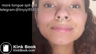 Girl's sexy long tongue 10