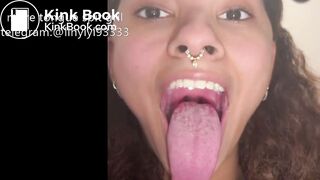 Girl's sexy long tongue 10