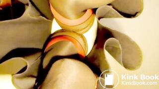 BlueGirl70 Red Nylons Upskirt