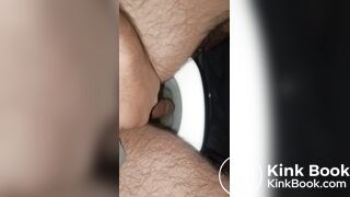 Stroking shaved penis and farts!