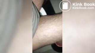 Stroking shaved penis and farts!