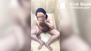 Gay scat pig full body smear and shitwank