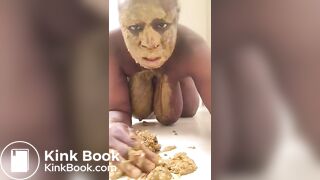 Ebony MILF scat show