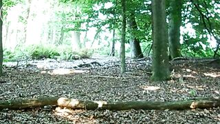 Young Man Takes a Shit in the Woods While Jogging