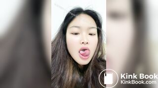 Girl's sexy long tongue 11
