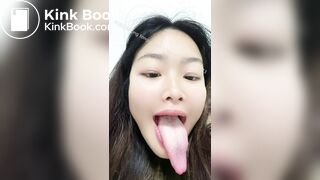Girl's sexy long tongue 11