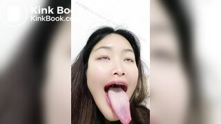Girl's sexy long tongue 11