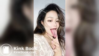 Girl's sexy long tongue 12