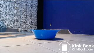Young Man Pissing and Shitting in a Bowl