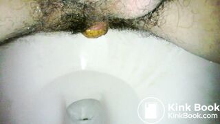 Latino Guy With Hairy Ass Taking a Shit