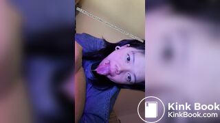 Girl's sexy long tongue 13