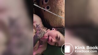 Girl's sexy long tongue 14