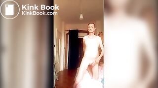 naked and crossdressing in bedroom