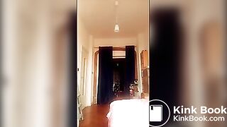naked and crossdressing in bedroom