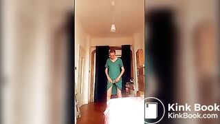 naked and crossdressing in bedroom
