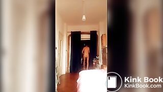 naked and crossdressing in bedroom