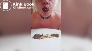 Toilet slave Armands Lusis grab scat with mouth, taped off mouth and swallow all