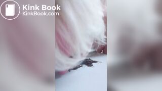 Toilet slave Armands Lusis grab scat with mouth, taped off mouth and swallow all