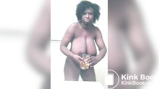 Ebony MILF Sam pees