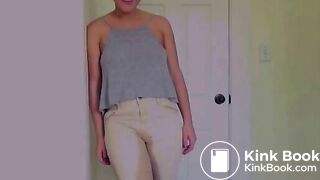 Mandy More - Beige pants wettings