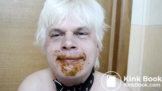 Collared dog named Armands Lusis play&enjoy Owner's poop. Pet is become scat addicted