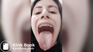 Girl's sexy long tongue 19