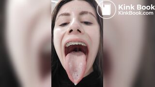 Girl's sexy long tongue 19