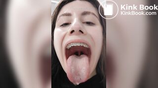 Girl's sexy long tongue 19