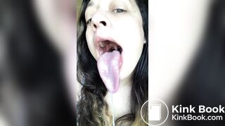 Girl's sexy long tongue 20