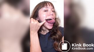 Girl's sexy long tongue 21
