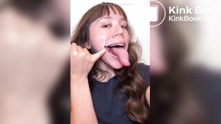 Girl's sexy long tongue 21